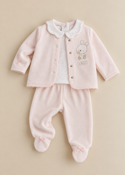 Flower Bunny Velour 3PC Set