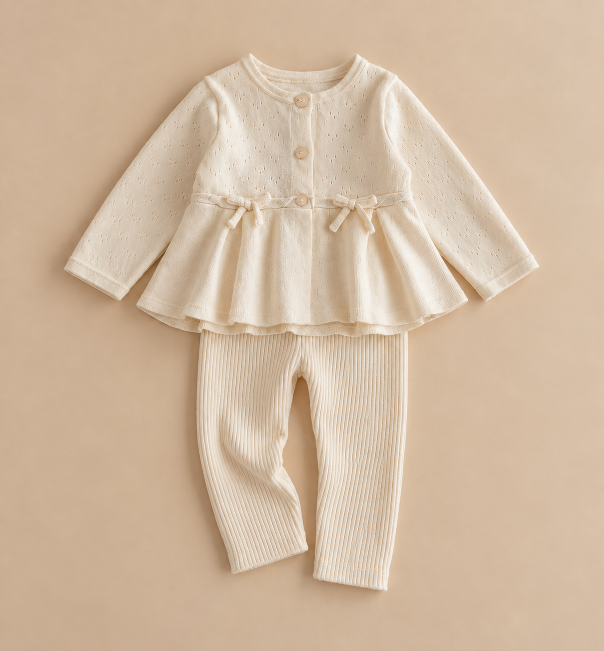 Knit Bow Top & Trousers Set
