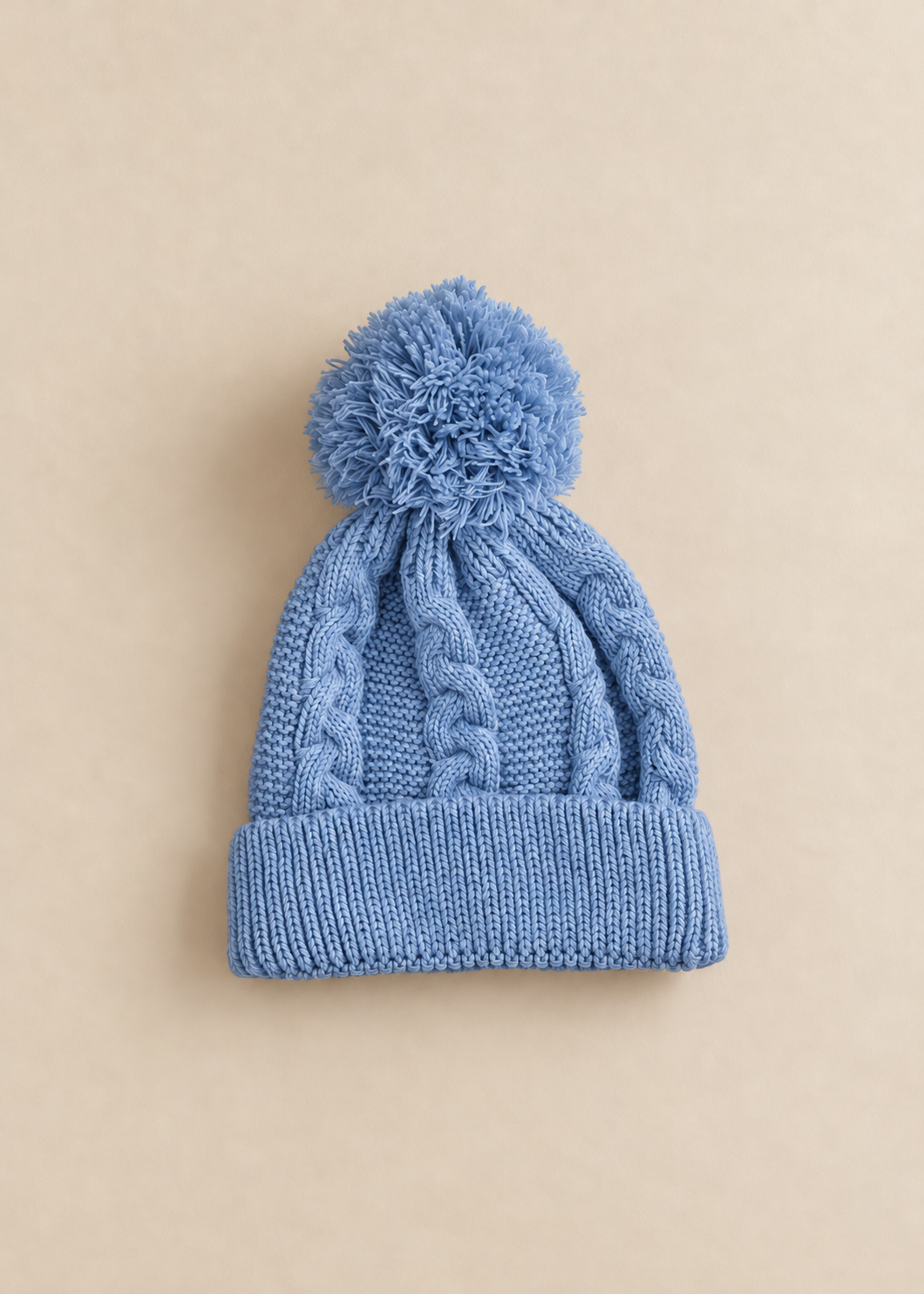Pom Pom Cable Knit Hat
