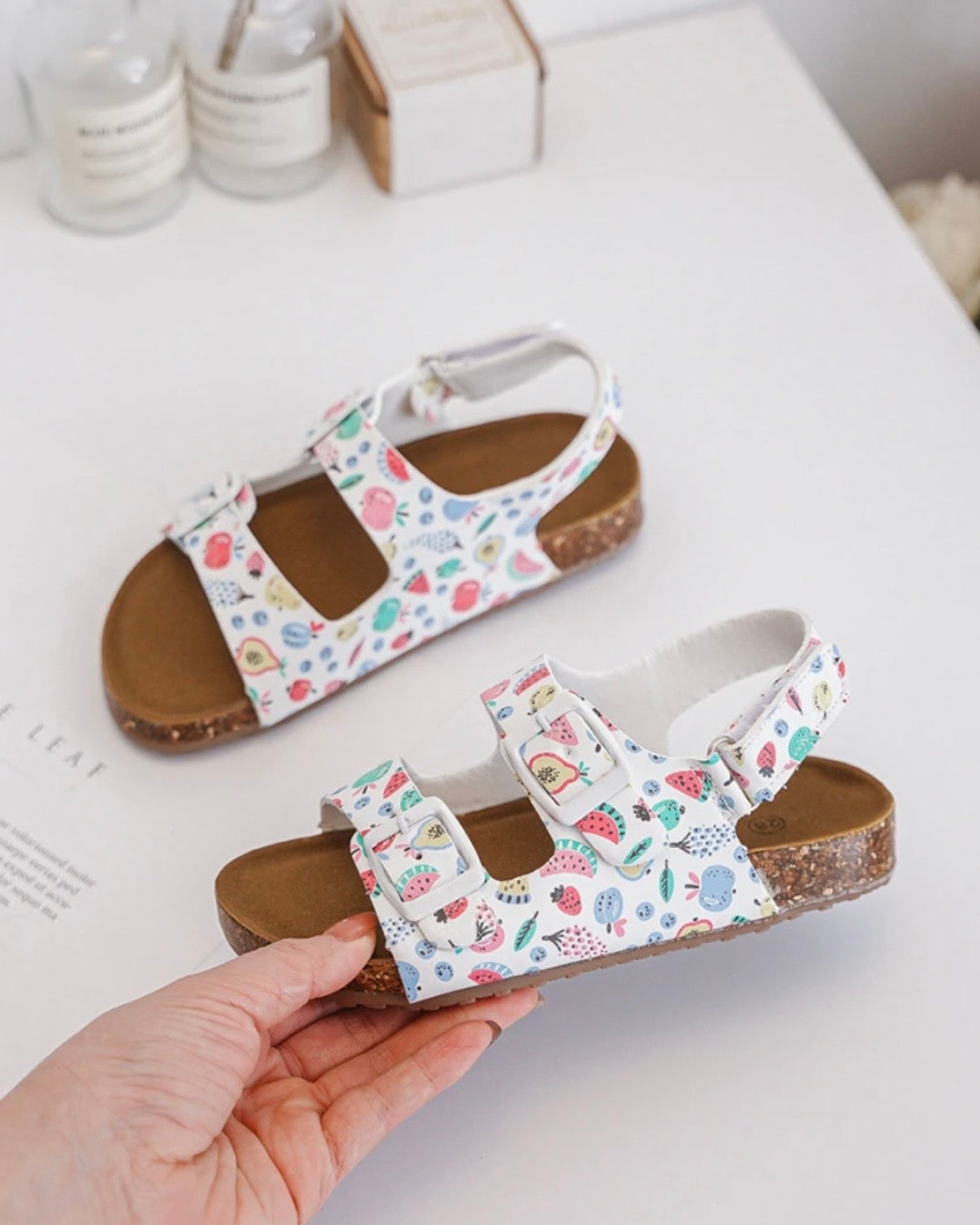 Fruit Footbed Buckle Sandals