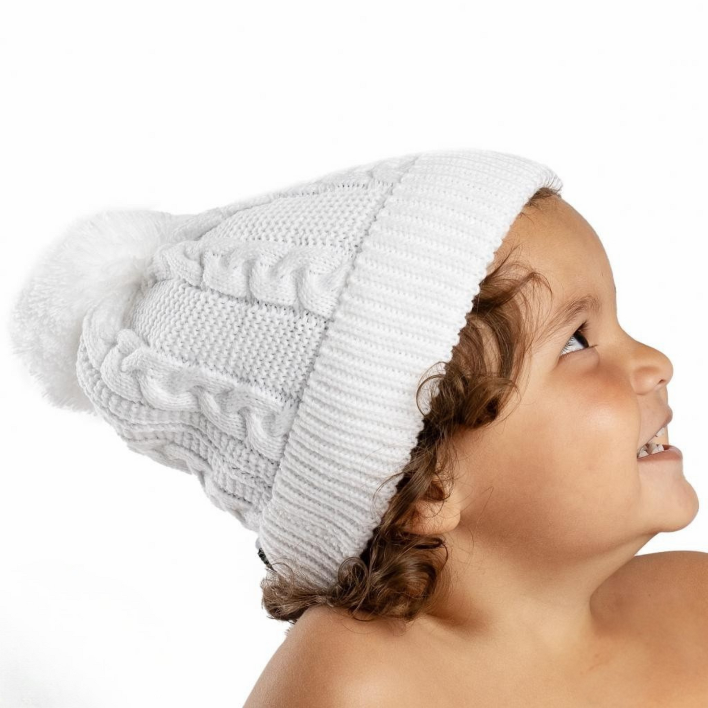 Pom Pom Cable Knit Hat