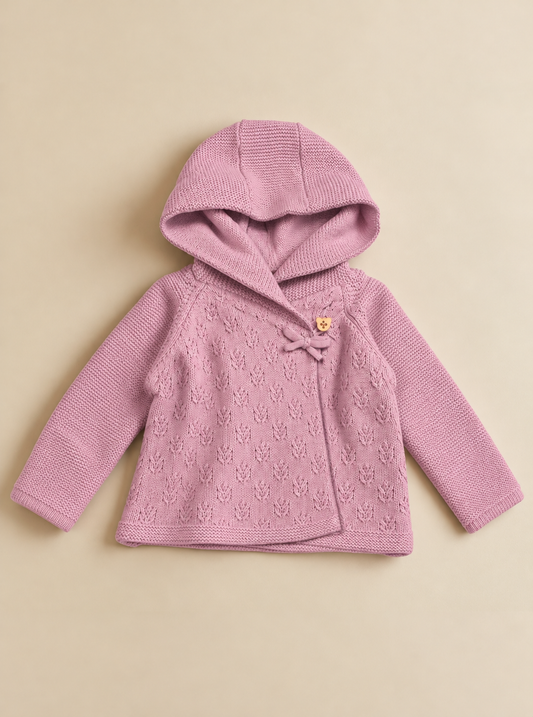 Purple Double Wrap Knit Cardigan