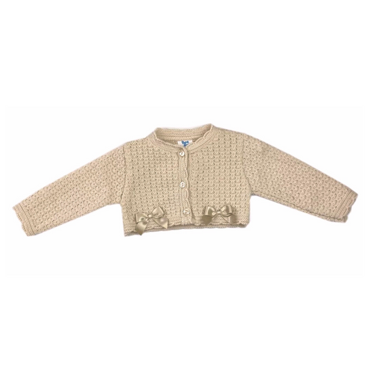 Biscuit Bow Cropped Cardigan
