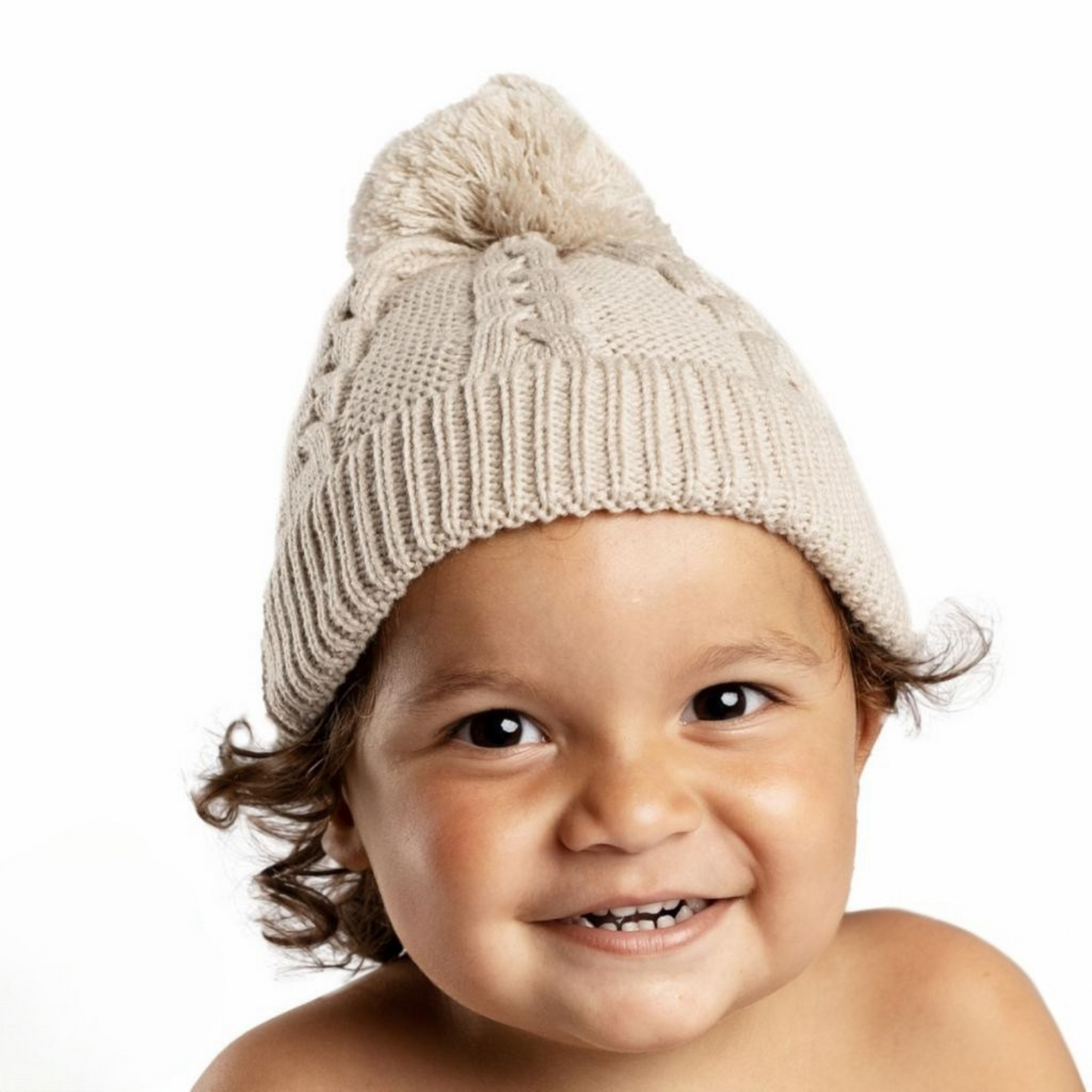 Pom Pom Cable Knit Hat