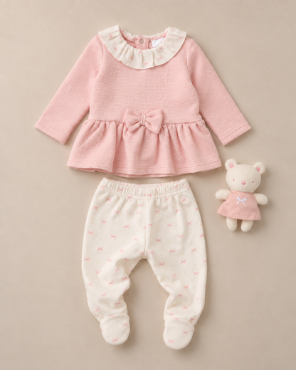 Bow Snow Bear Quilted Set