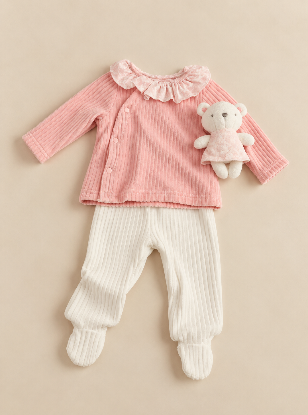 Blush Dream Ribbed Velour Outfit