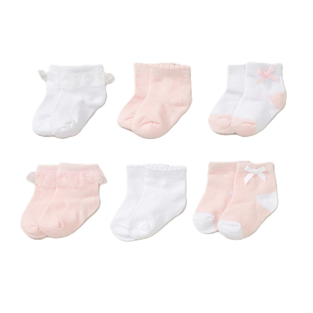 Baby Pink 6 Pack Socks