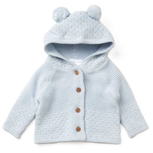 Bear Ears Double Knit Hooded Cardigan