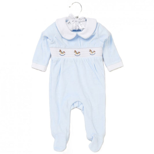 Rocking Horses Velour Sleepsuit