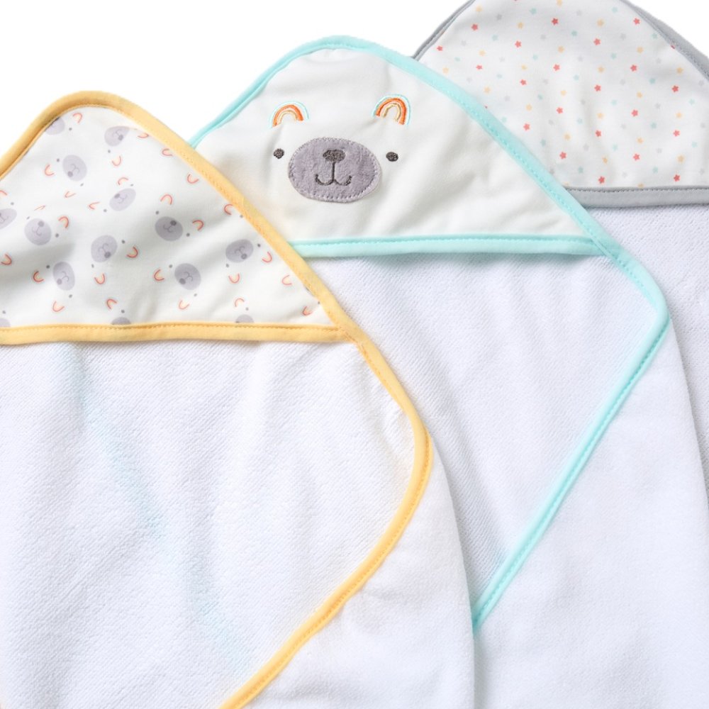 Multicolour Hooded Towels & Washcloths Set