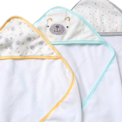 Multicolour Hooded Towels & Washcloths Set