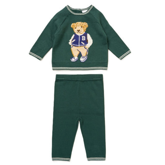 Baseball Bear Knit Set