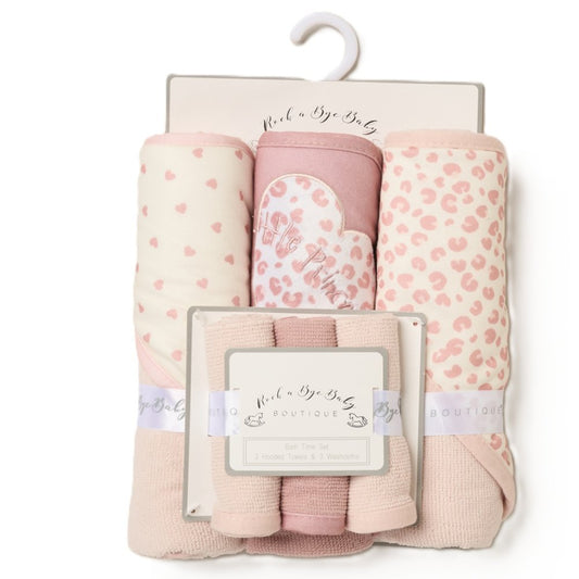 Little Princess Hooded Towels & Washcloths Set