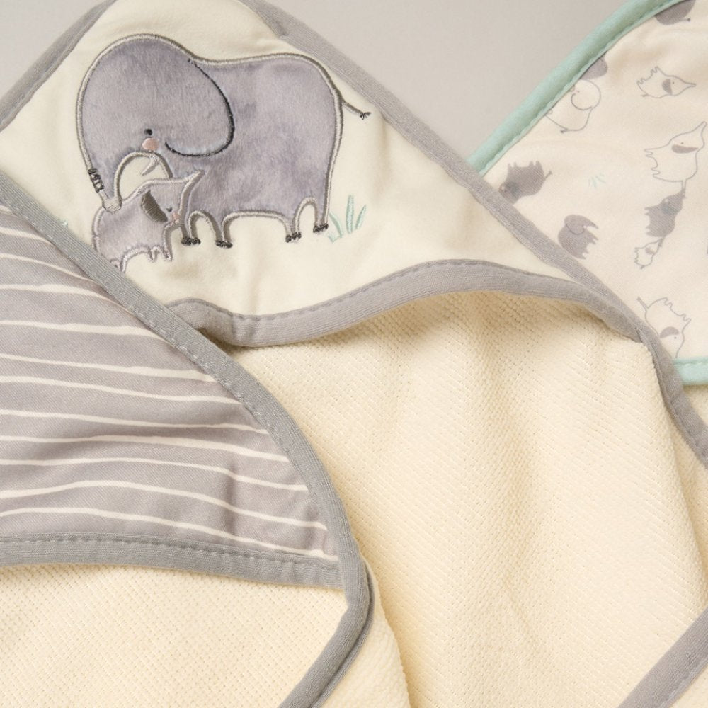 Elephant Mummy Hooded Towels & Washcloths Set