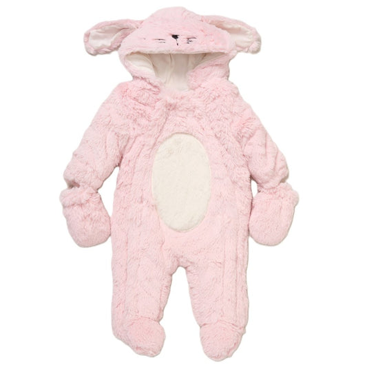 Fluffy Bunny Pramsuit with Mittens