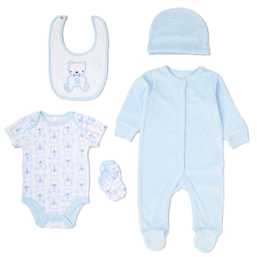 Tender Boy Bear Velour 5PC Set