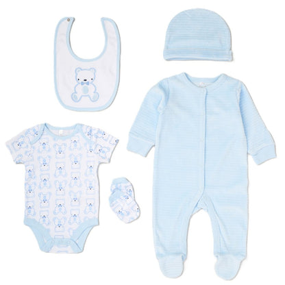 Tender Boy Bear Velour 5PC Set