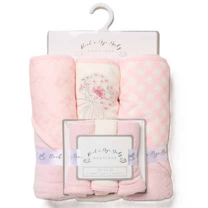 Bouquet Hooded Towels & Washcloths Set