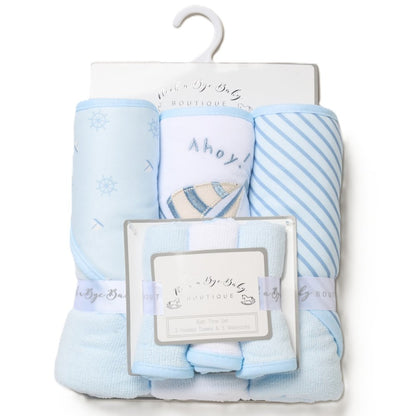 Sailor Hooded Towels & Washcloths Set