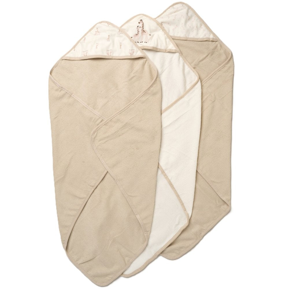 Giraffes Hooded Towels & Washcloths Set