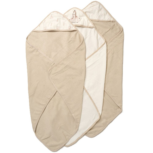 Giraffes Hooded Towels & Washcloths Set