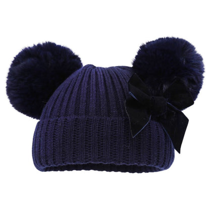 Pom Pom Bow Hat