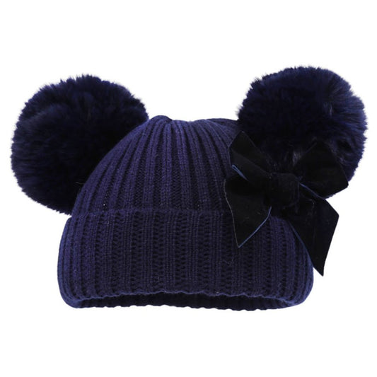 Pom Pom Bow Hat