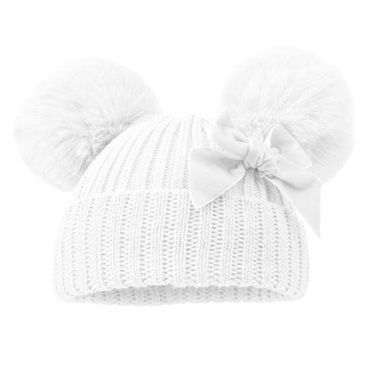 Pom Pom Bow Hat