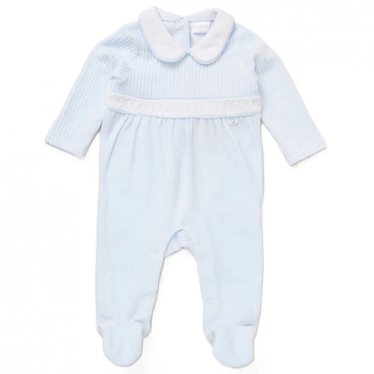 Baby Boy Velour Ribbed Sleepsuit