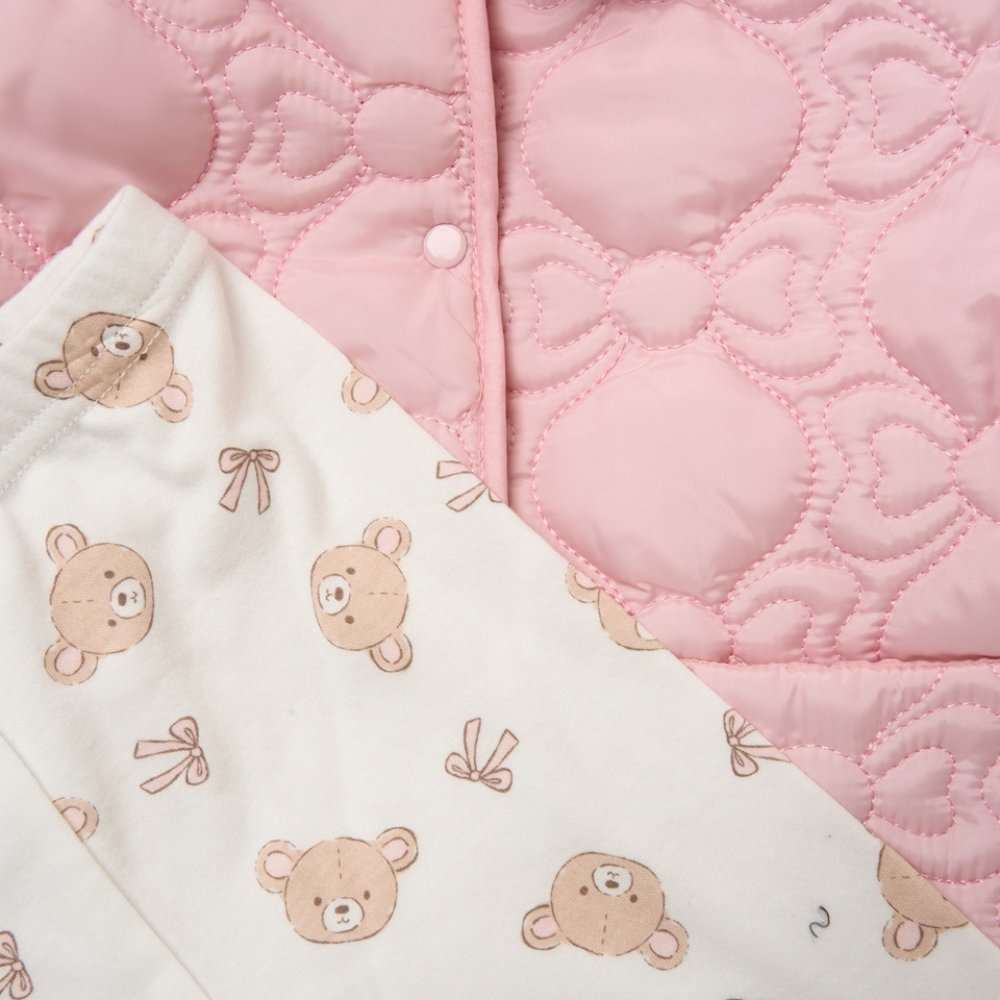 Bow Teddy Keyring Quilted Outfit Set