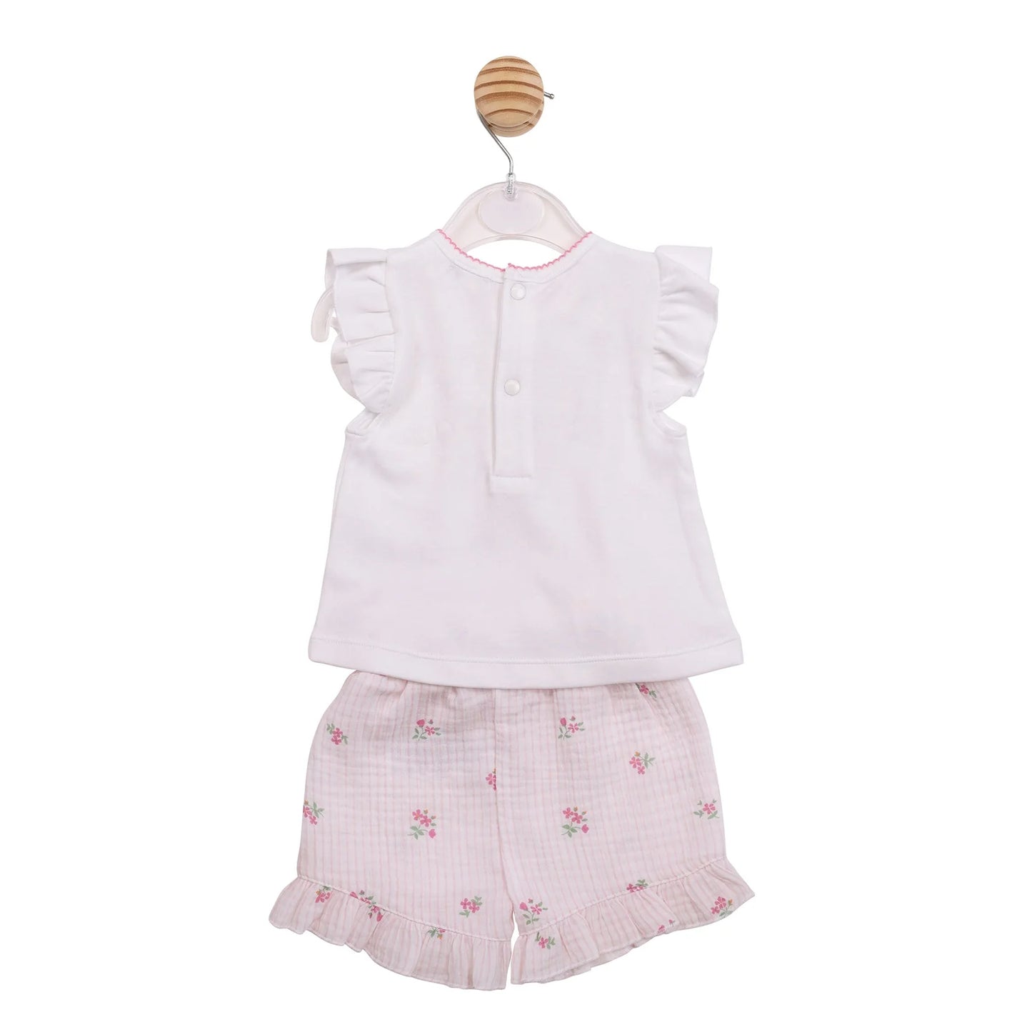 Flower Embroidered Top and Short Set