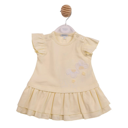 Daisy Yellow Applique Flower Dress