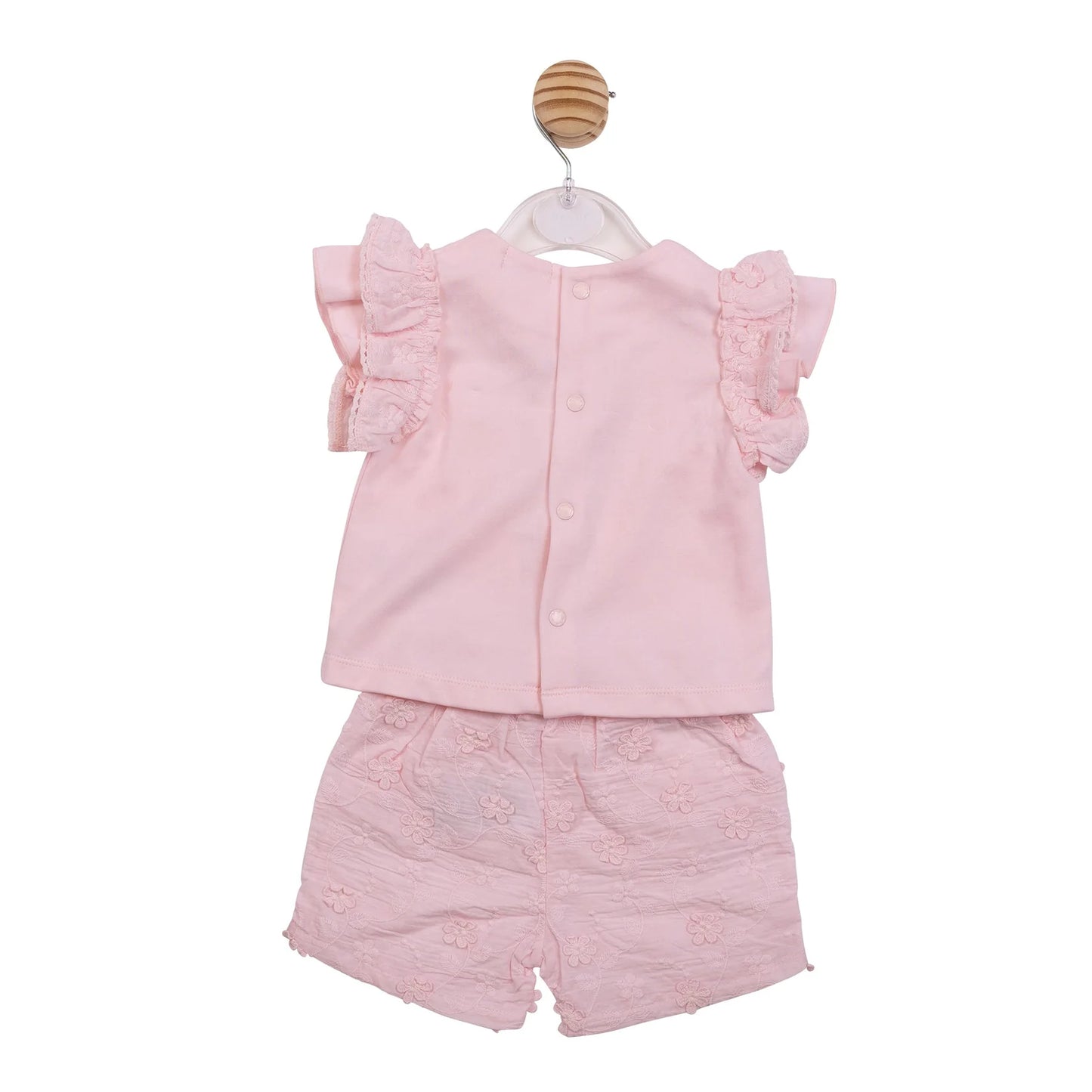 Pink Embroidery Flower Top and Short