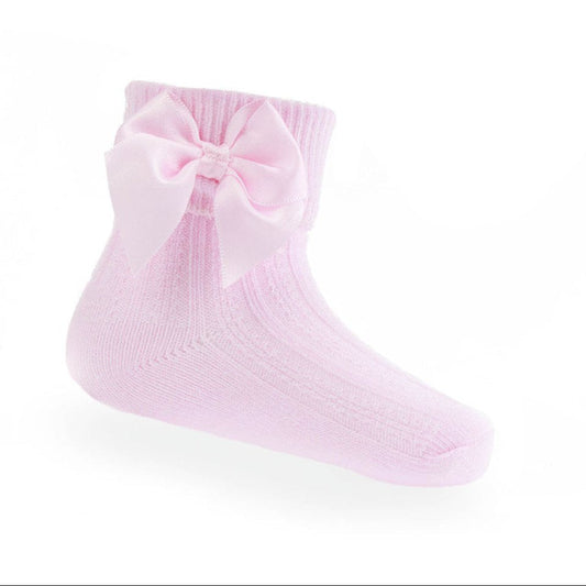 Satin Bow Ankle Socks