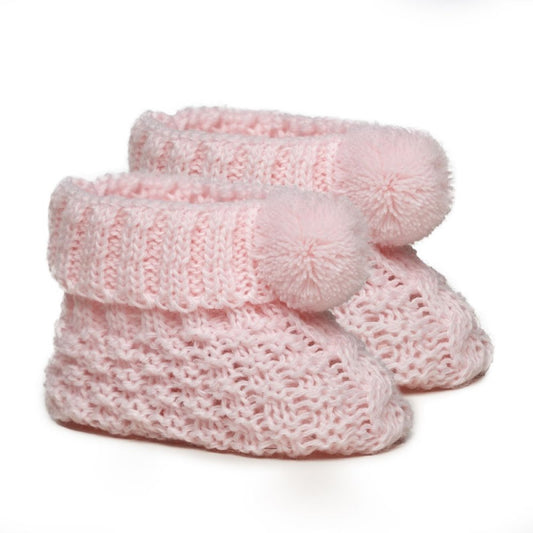 Check Pom Pom Booties