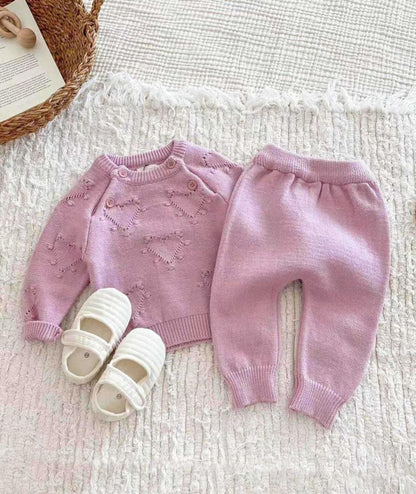 Deluxe Silky Heart Knitted Two Piece