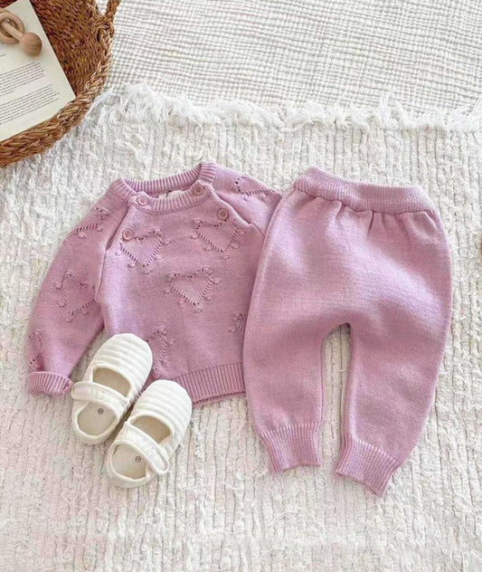 Deluxe Silky Heart Knitted Two Piece