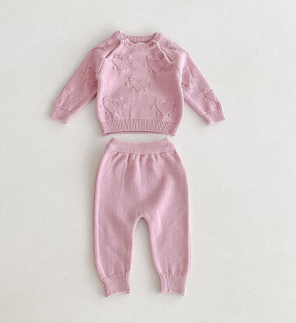 Deluxe Silky Heart Knitted Two Piece