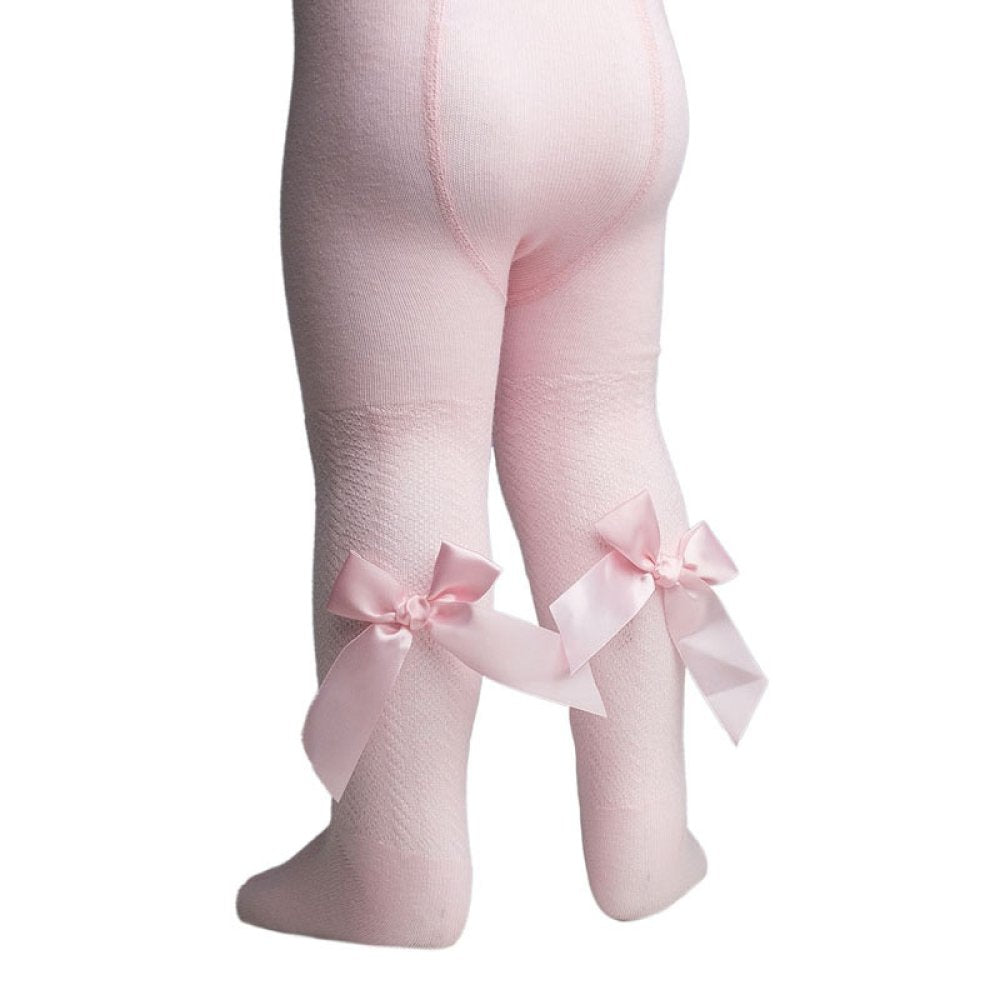 Jacquard Tights with Long Bow