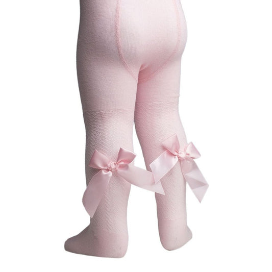 Jacquard Tights with Long Bow