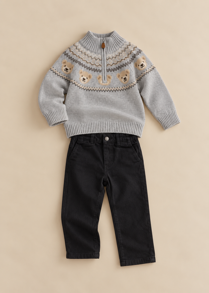 Fairsle Smart Casual Bear Jeans Set