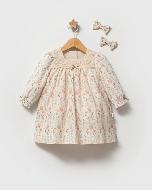 Tammy Floral Dress & Bow Clip Set
