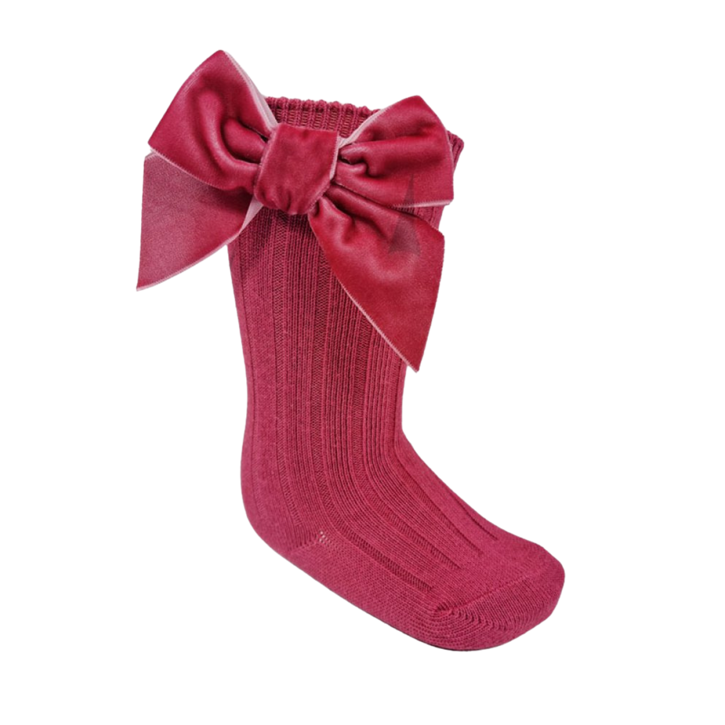 Velvet Bow Knee Socks