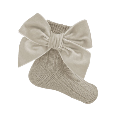 Velvet Bow Ankle Socks
