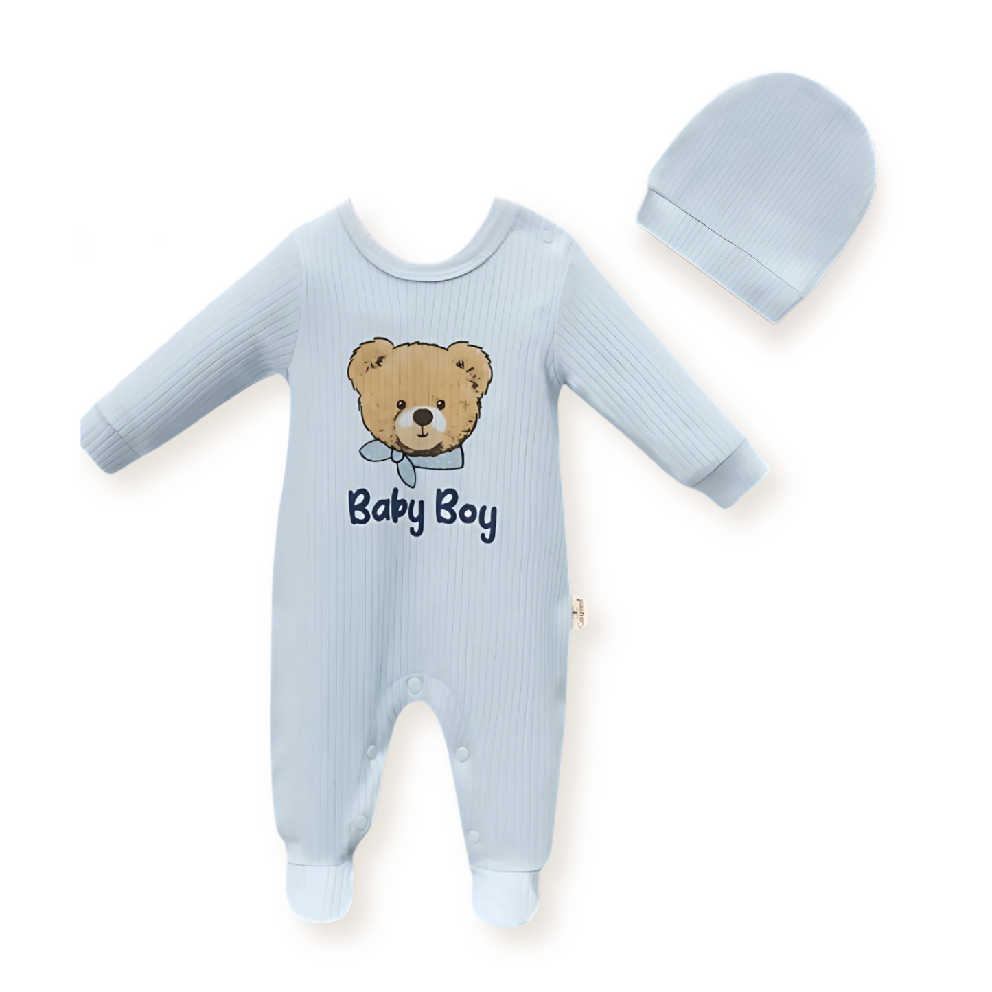 Baby Boy Teddy Sleepsuit Set