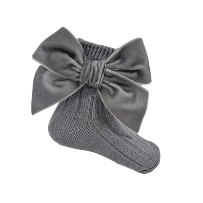 Velvet Bow Ankle Socks