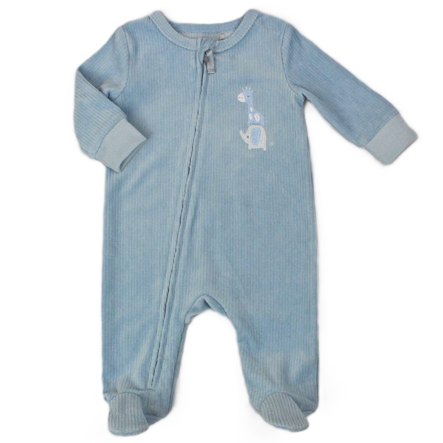 Animals Velour Zip Sleep-suit