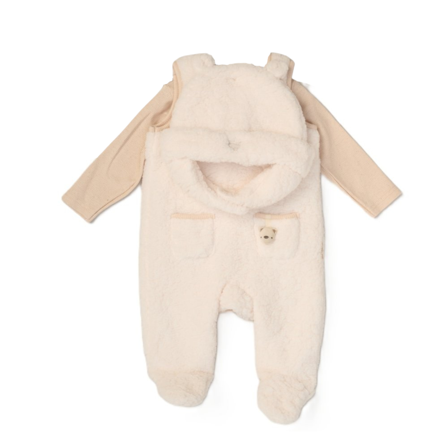 Bear Buddy Sherpa Dungaree Set