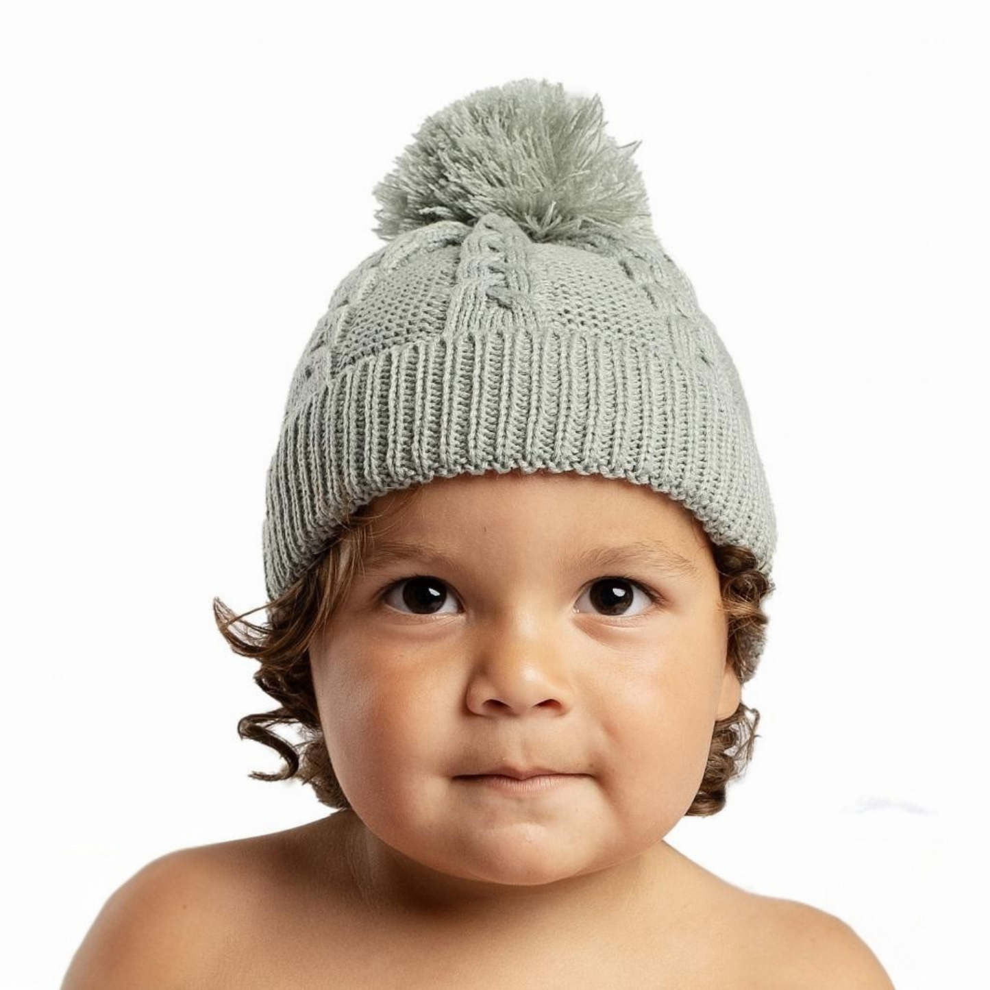Pom Pom Cable Knit Hat