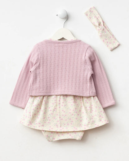 Molly Pink Floral Romper Dress Set